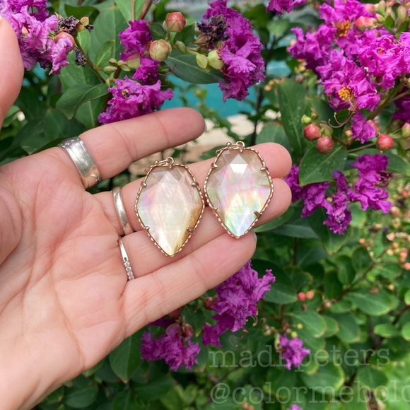 Kendra Scott Corley Earrings in Brown Mother of Pearl - Picture 2 of 7